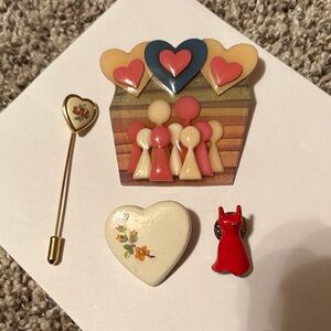 Colorful Heart Brooch Set